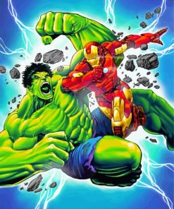 Hulk And Iron Man Fight Diamond Painting