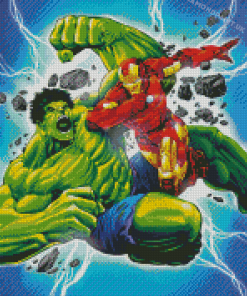 Hulk And Iron Man Fight Diamond Painting