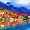 Interlaken Buildings Reflection Diamond Painting