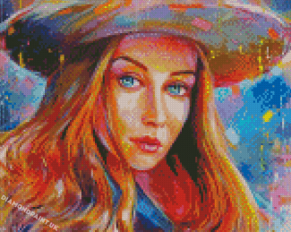 Lady With Blue Eyes Diamond Painting