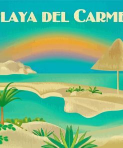 Playa Del Carmen Vintage Poster Diamond Painting