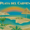 Playa Del Carmen Vintage Poster Diamond Painting