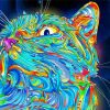 Rainbow Psychedelic Cat Diamond Painting
