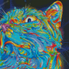 Rainbow Psychedelic Cat Diamond Painting