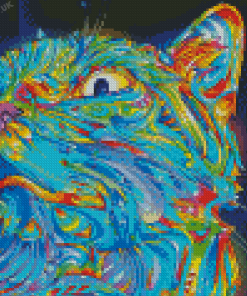 Rainbow Psychedelic Cat Diamond Painting