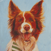 Red And White Border Collie Puppy Diamond Painting