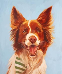 Red And White Border Collie Puppy Diamond Painting