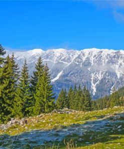 Snowy Carpathian Mountains Diamond Painting