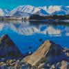 Snowy Mountains By Lake Tekapo Diamond Painting