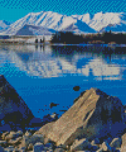 Snowy Mountains By Lake Tekapo Diamond Painting