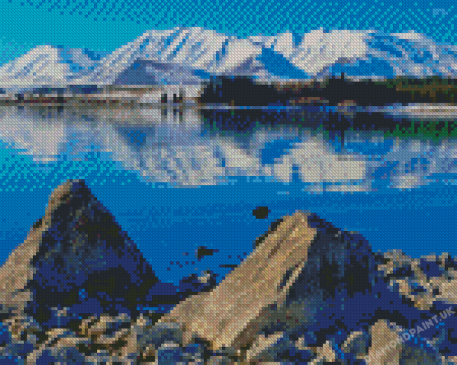 Snowy Mountains By Lake Tekapo Diamond Painting