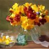 Still Life Freesia Flowers Vase Diamond Painting