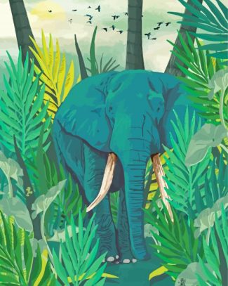The Elephant In The Jungle Diamond Painting