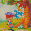 Winnie And Woody Woodpecker Cartoon Diamond Painting