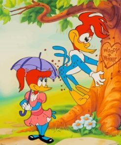 Winnie And Woody Woodpecker Cartoon Diamond Painting