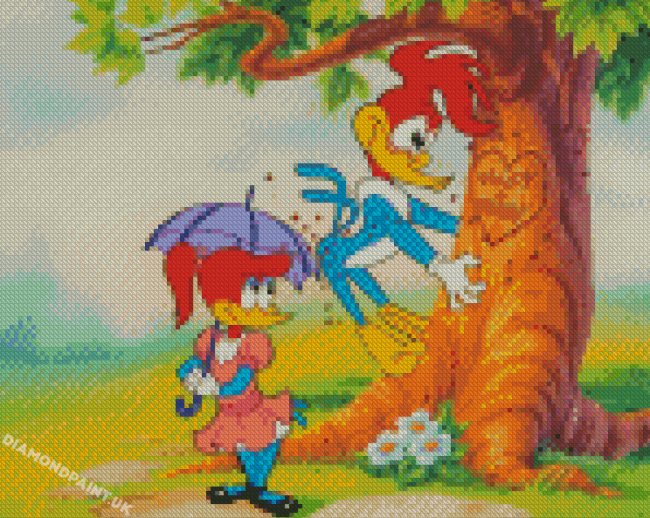 Winnie And Woody Woodpecker Cartoon Diamond Painting