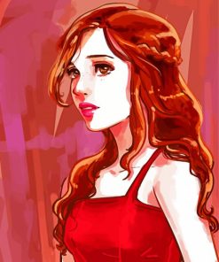 Woman In Red Dress Diamond Painting