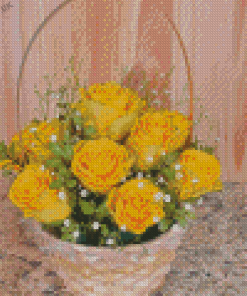 Yellow Roses Basket Diamond Painting