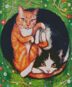Yin Yang Cats Art Diamond Painting
