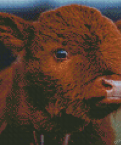 Baby Brown Cow Diamond Painting