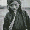 Black And White Tibet Girl Diamond Painting