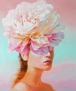 Cool The Girl With The Peonies Head Diamond Painting