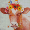 Cow Wearing Flower Crown Diamond Painting