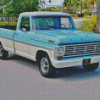 Cyan Old Ford Truck Diamond Painting