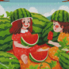 Girls With Watermelon Diamond Painting