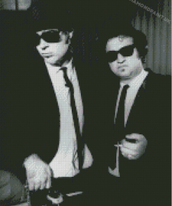 Black And White Blues Brother Diamond Painting