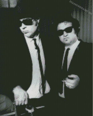 Black And White Blues Brother Diamond Painting