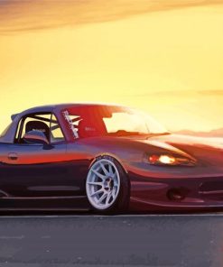 Miata At Sunset Diamond Painting