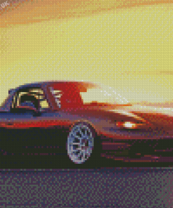 Miata At Sunset Diamond Painting