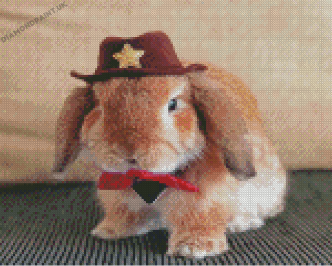 Rabbit With Hat Diamond Painting