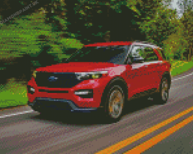 Red Ford Explorer Diamond Painting