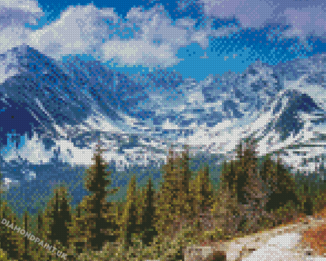 Snowy Carpathian Mountains Range Diamond Painting