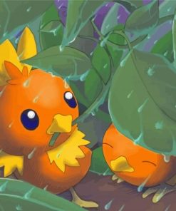 Torchic And Torchic Pokemon Diamond Painting