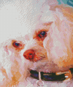 White Poodle Abstract Diamond Painting