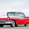 White Red 1957 Ford Car Diamond Painting