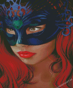 Woman In Mask Diamond Painting