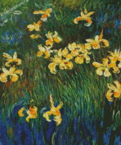 Yellow Irises Plant By Monet Diamond Painting