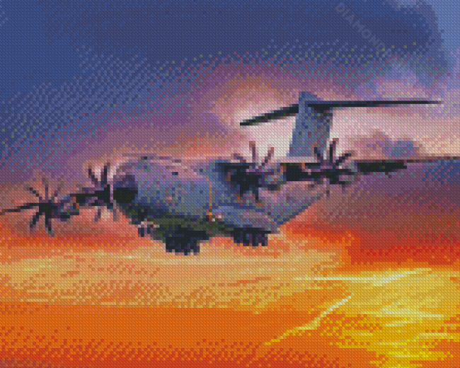 A400M Atlas Aircraft At Sunset Diamond Painting