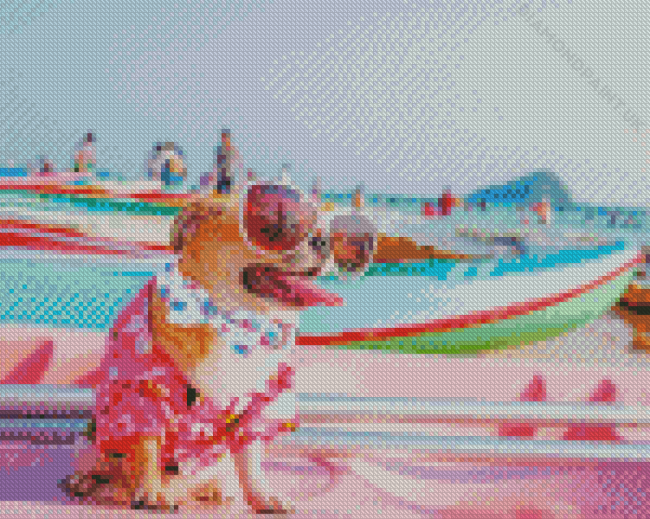 Beach Dog Diamond Painting