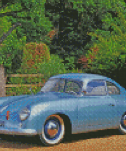 Blue Old Porsche 356 Diamond Painting