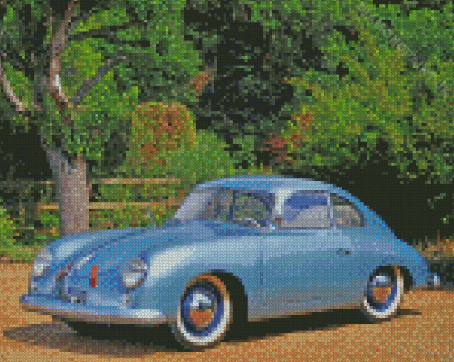 Blue Old Porsche 356 Diamond Painting