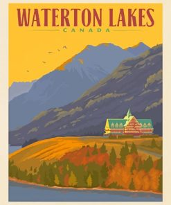 Canada Waterton Lake Park Poster Diamond Painting