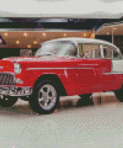 Classic Red 55 Chevrolet Car Diamond Painting