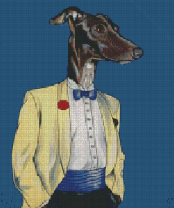 Classy Greyhound Dog In Uniform Diamond Painting