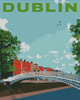 Dublin River Liffey Poster Diamond Painting Diamond Painting