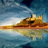 England Bamburgh Castle Water Reflection Diamond Painting